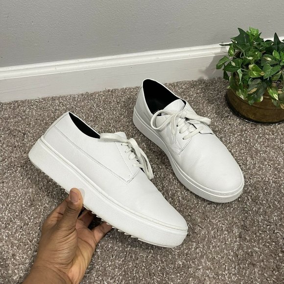Eileen Fisher Shoes - Eileen Fisher White Leather Prop Leathers Sneakers Platform Shoe Size 8.5